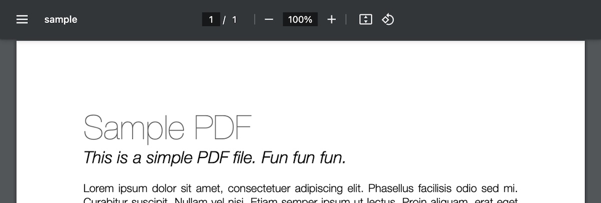 PDF viewer with customized toolbar