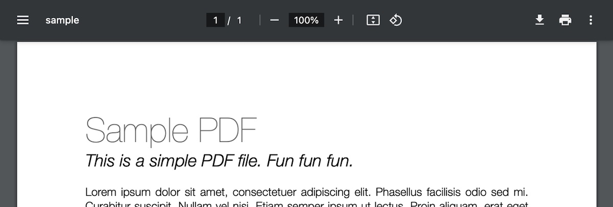 PDF viewer with standard toolbar